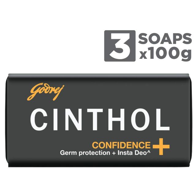 Cinthol Health+ Bath Soap - 100g (Pack of 3) | 99.9% Germ Protection & Insta Deo Fragrance