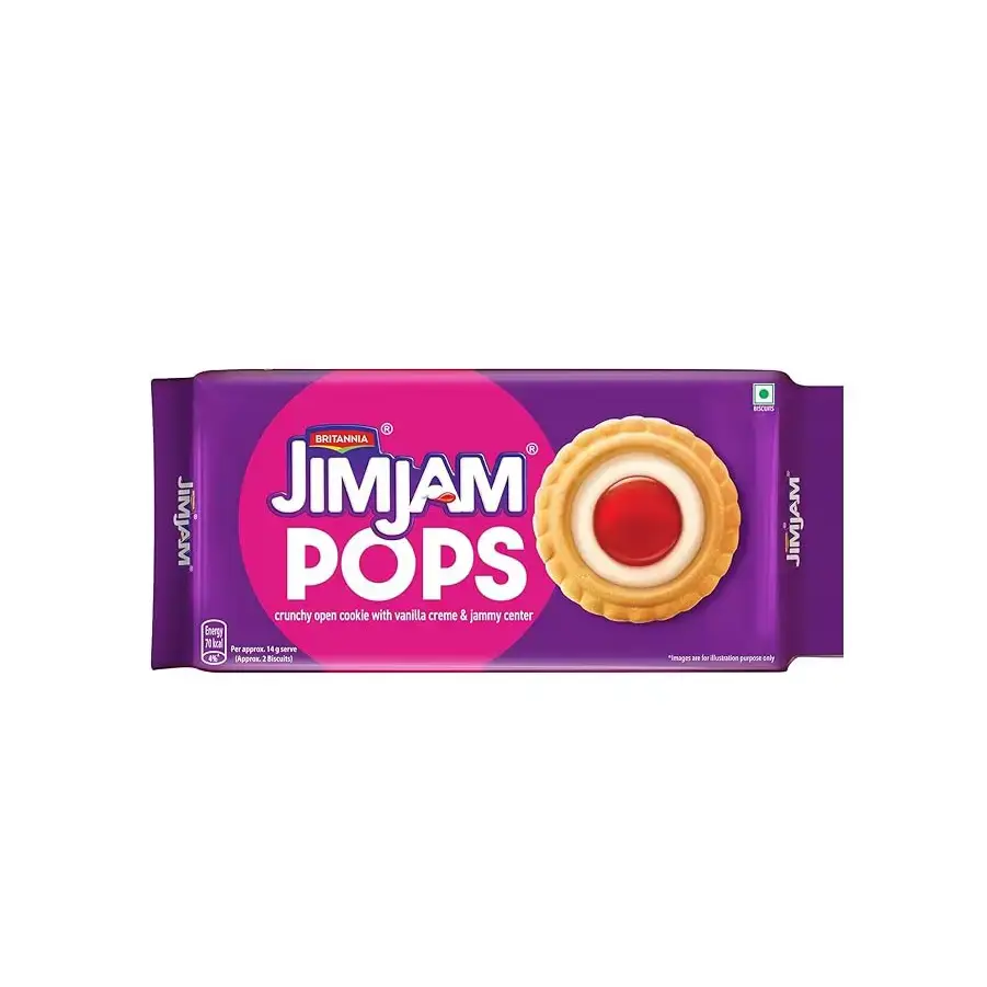 JimJam Pops - Crunchy Open Cookie with Vanilla crème and Jammy Center| 350 gm