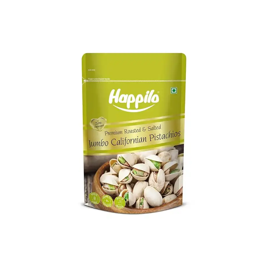 Happilo Premium California Roasted & Salted Pistachios 200g | Healthy Snacks, Dry Fruits, Pista | Tasty & Healthy | High in Protein & Dietary Fiber | Low Calorie Nuts
