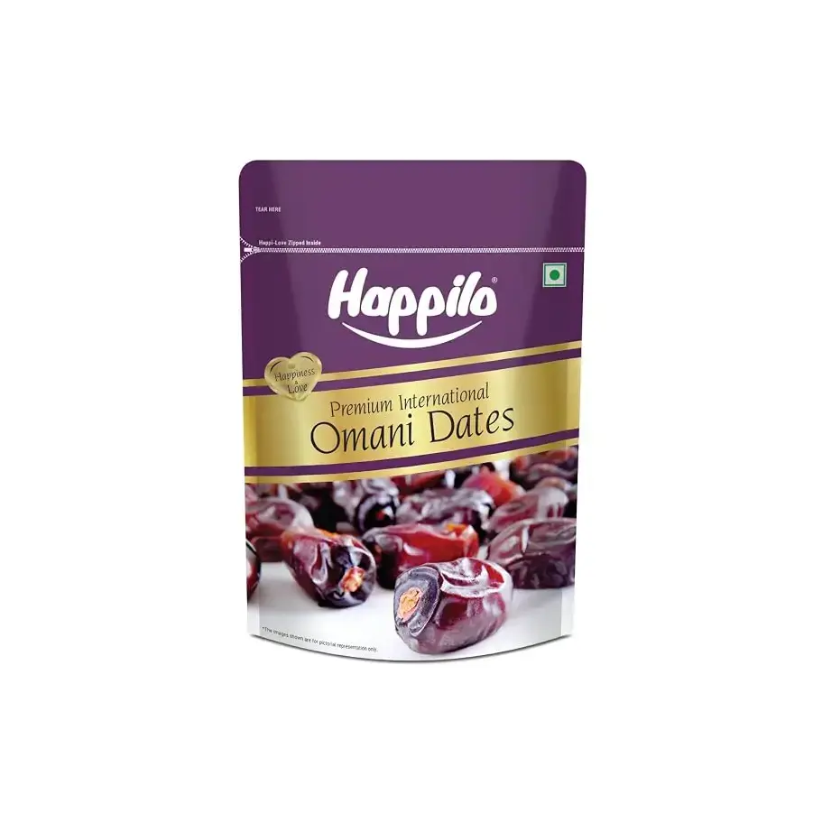 Happilo Premium International Omani Dates 500g | Healthy snacks, Dry fruits, Khajoor, Khajur, Nutritious| Rich in Vitamins & Minerals | Natural Sweetener