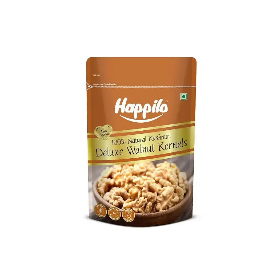 Happilo Premium Deluxe Walnut Kernels 200g (Pack of 1) | Walnuts without Shell | Akhrot Giri | Dry Fruits, Healthy Snacks | Natural Walnut Kernels | Rich in Protein, Iron & Source of Omega-3