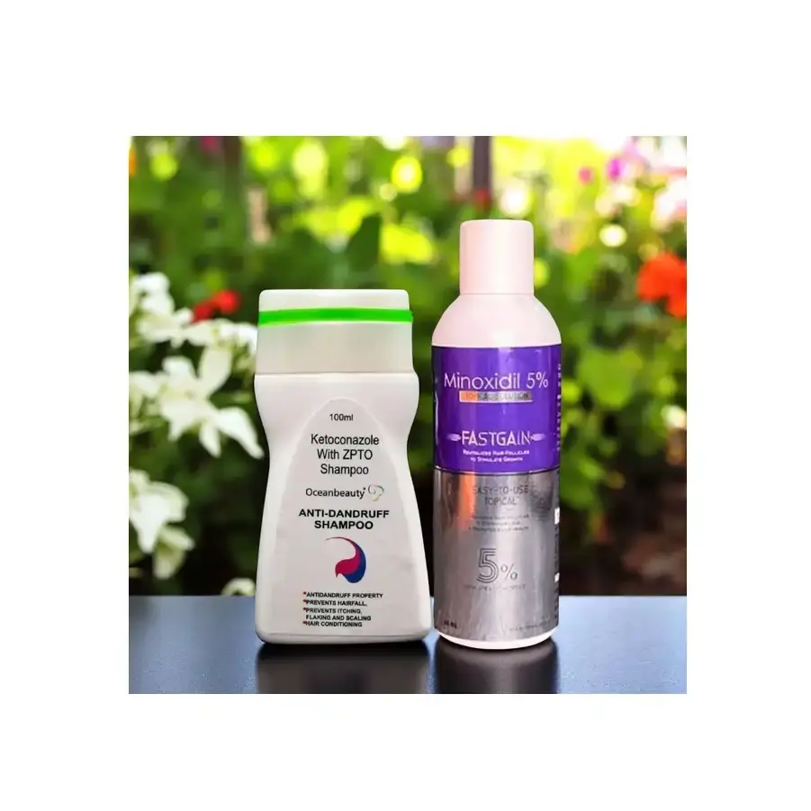 Oceanbeauty Anti-dandruff Shampoo & Fastgain Minoxidil 5% Topical Solution