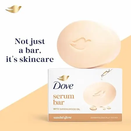 Dove Serum Bar | with Sandalwood Oil | Sandal Glow | 375g (125g x 3)