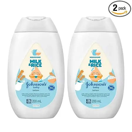 Johnson's Johnson & Johnson Baby Milk and Rice Baby Lotion 200ml (Pack of 2)