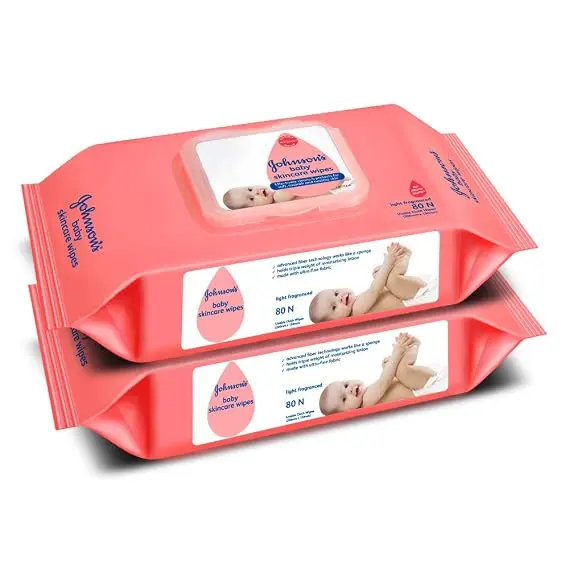 Johnson & Johnson Baby Wipes With Lid Combo Offer Pack, 2 X 80S (160 Wipes)