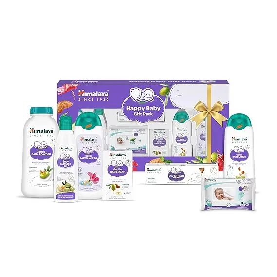 Himalaya Happy Baby Gift Pack 7s with Newborn Baby Essentials | No.1 Doctor Recommended Brand | Complete Baby Care Kit | Safe for Newborns | Perfect for Every Baby Celebration