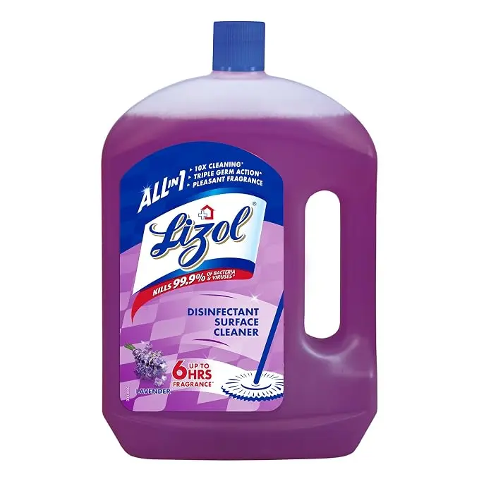 Lizol Disinfectant Surface & Floor Cleaner Liquid, Lavender - 2 Litre | Suitable for All Floor Cleaner Mops | Kills 99.9% Germs| India's #1 Floor Cleaner