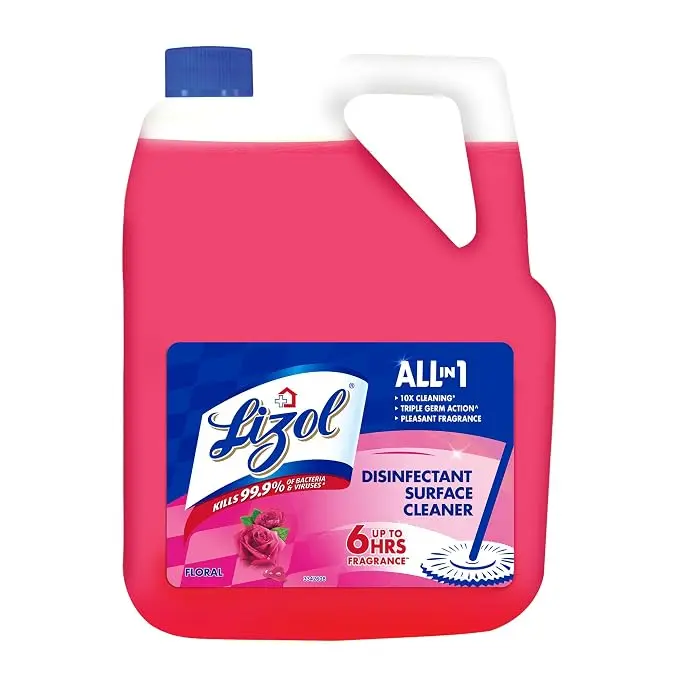 Lizol Disinfectant Surface & Floor Cleaner Liquid, Floral - 5 Litre | Suitable for All Floor Cleaner Mops | Kills 99.9% Germs| India's #1 Floor Cleaner