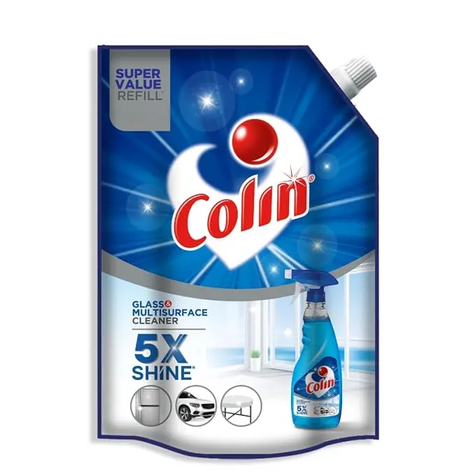 Colin 1 Litre Refill , Glass and Surface Cleaner Liquid | India's #1 All-Purpose Glass Cleaner | Glass Cleaner for Car, Kitchen and Home Surfaces | Multi Surface Cleaner