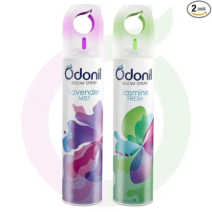 Odonil Air Freshener Room Spray - 440 ml Combo (Pack of 2, 220ml each) | Lavender Mist & Jasmine Fresh | Nature Inspired Fragrance for Home & Office | Long Lasting Fragrance | Instant Freshness