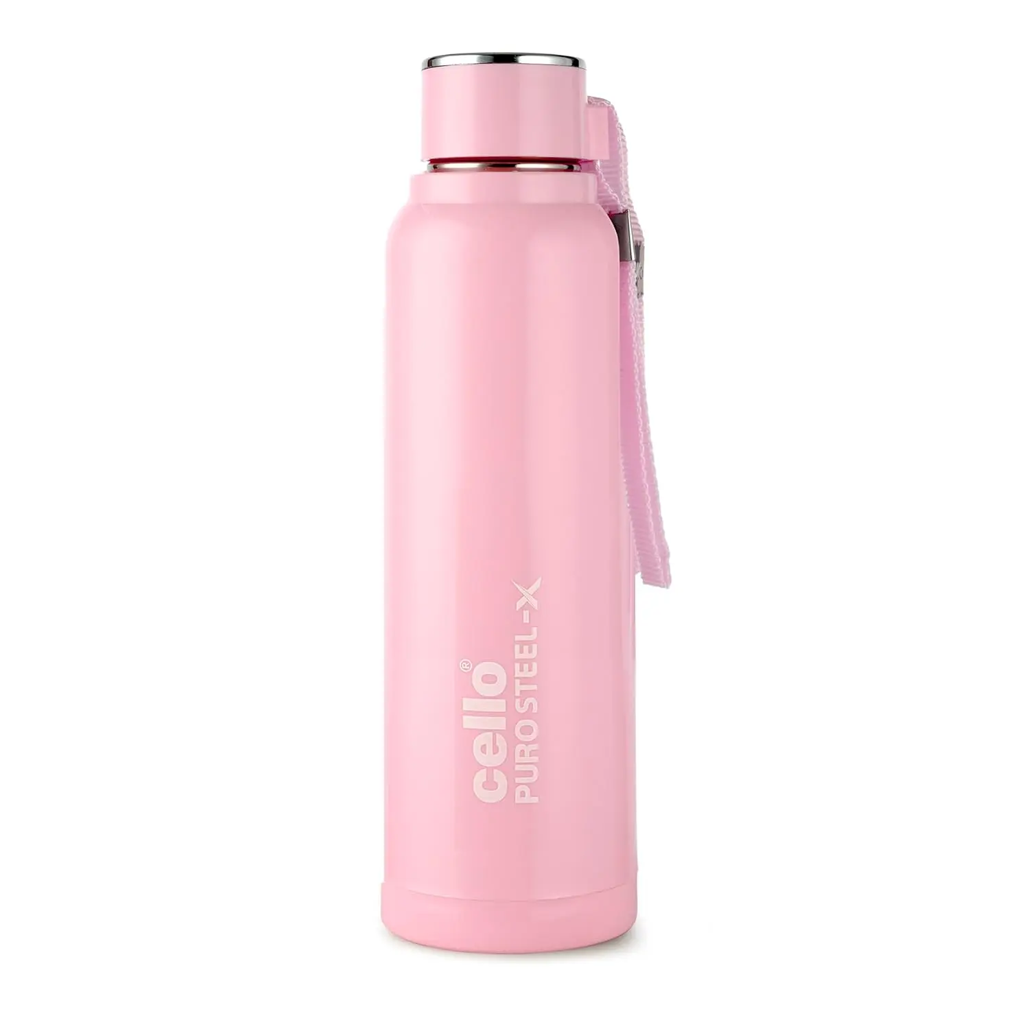 Cello. Puro Steel-X Benz Insulated Bottle with Stainless Steel Inner, 900 ml (Pink)